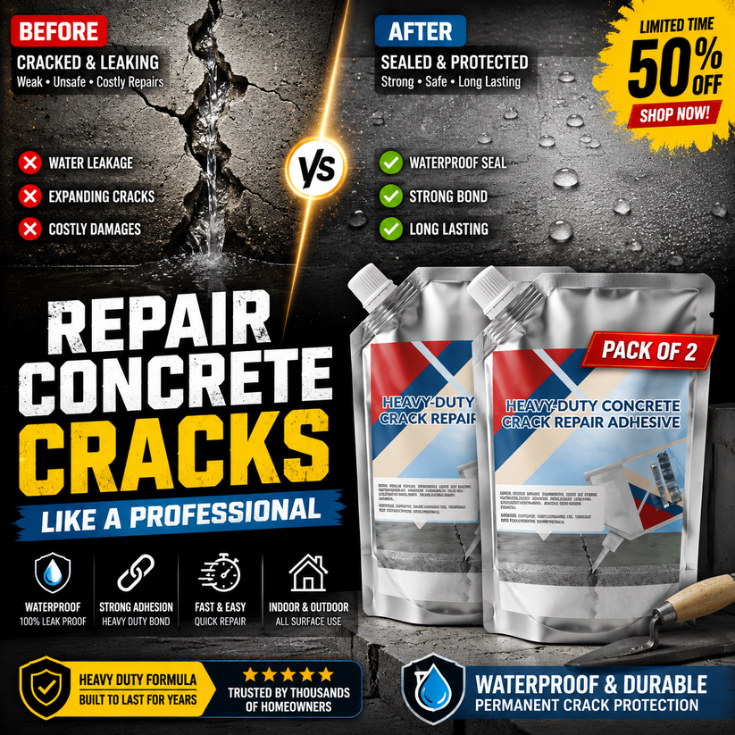CRACK FILLER PRO - HEAVY-DUTY CONCRETE CRACK REPAIR ADHESIVE - PACK OF 2